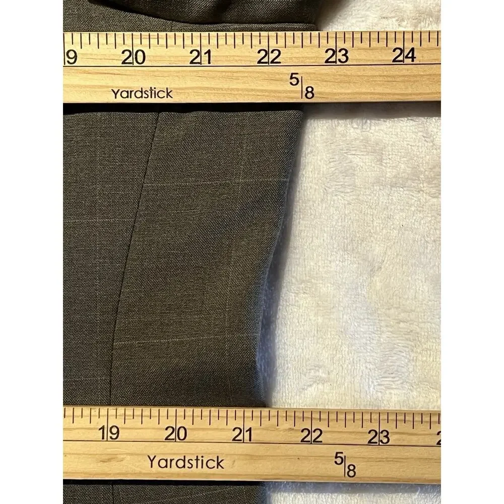 Vtg Hart Schaffner Marx 42R 34x29 Taupe Brown Plaid Classic Suit Viracle